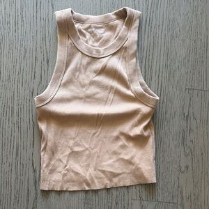Aerie Ribbed Tank Top in Soft Beige